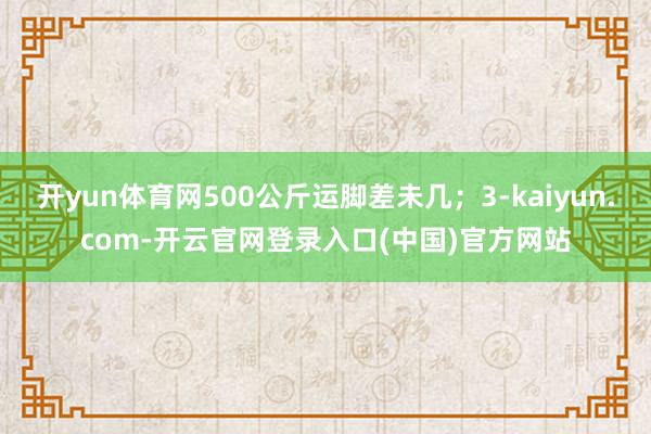 开yun体育网500公斤运脚差未几；3-kaiyun.com-开云官网登录入口(中国)官方网站