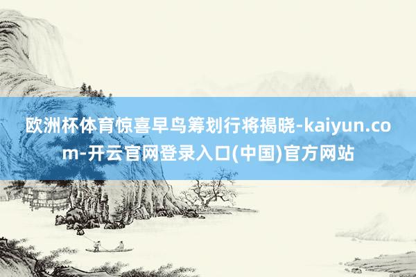 欧洲杯体育惊喜早鸟筹划行将揭晓-kaiyun.com-开云官